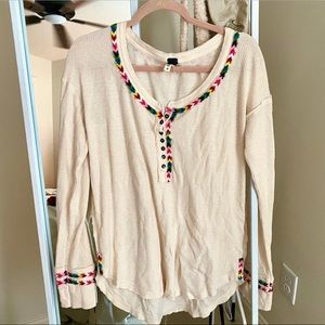 Free People Sweater with rainbow detail